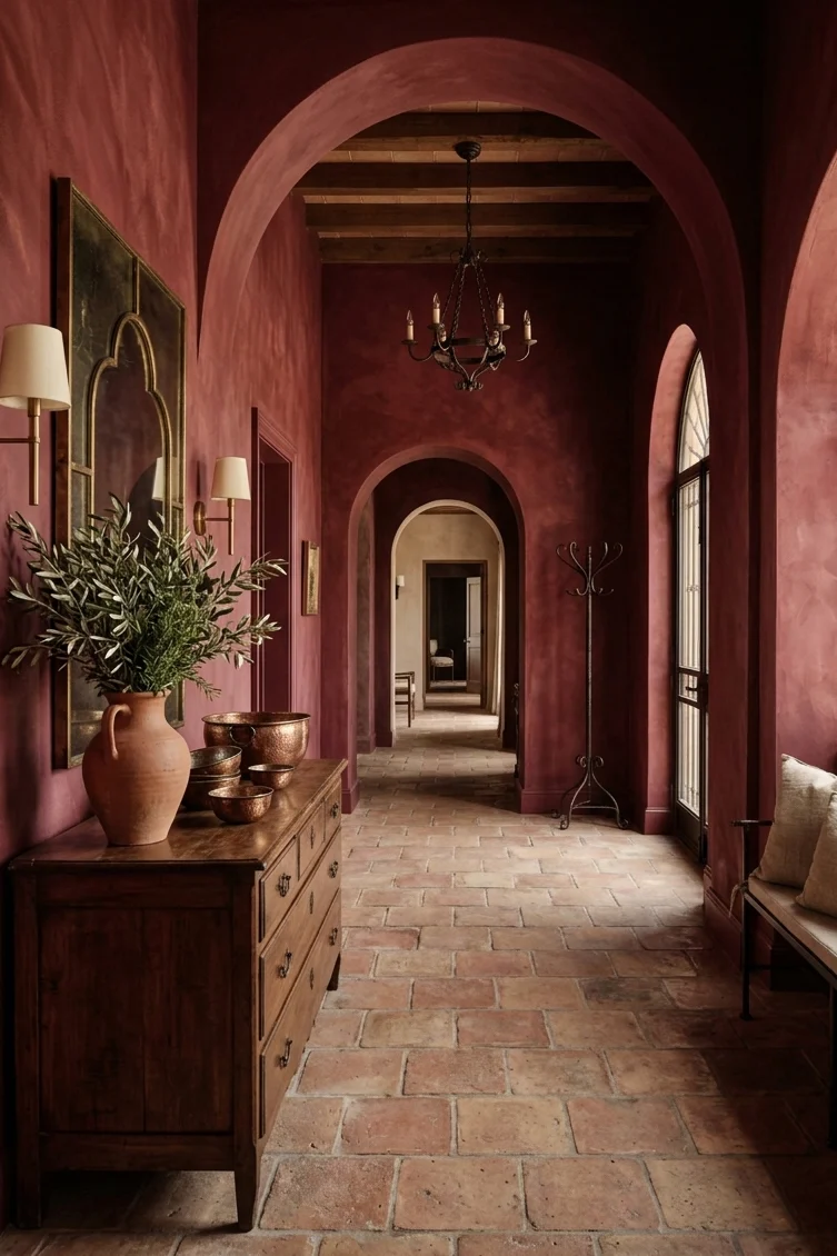 Red Limewash Finish